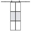 vidaXL Drsna vrata z opremo 76x205 cm kaljeno steklo in aluminij