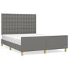 vidaXL Posteljni okvir brez vzmetnice temno siv 140x200 cm tkanina