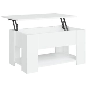 vidaXL Klubska mizica bela 79x49x41 cm inženirski les