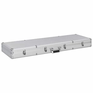 vidaXL Kovček za pi&scaron;tolo srebrn 118x38x12 cm aluminij