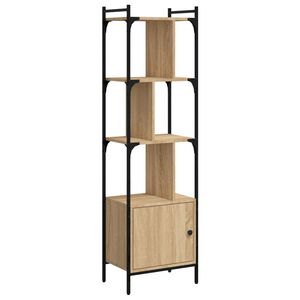 vidaXL Knjižna omara z vrati sonoma hrast 44,5x30x154,5 cm inž. les