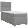 vidaXL Postelja boxspring z vzmetnico Svetlo siva Enojno Blago