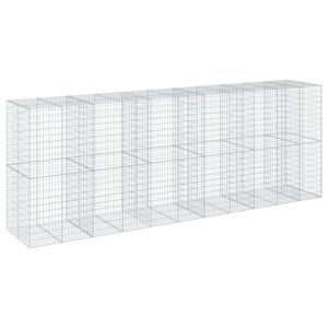 vidaXL Gabionska ko&scaron;ara s pokrovom 550x100x200 cm pocinkano železo