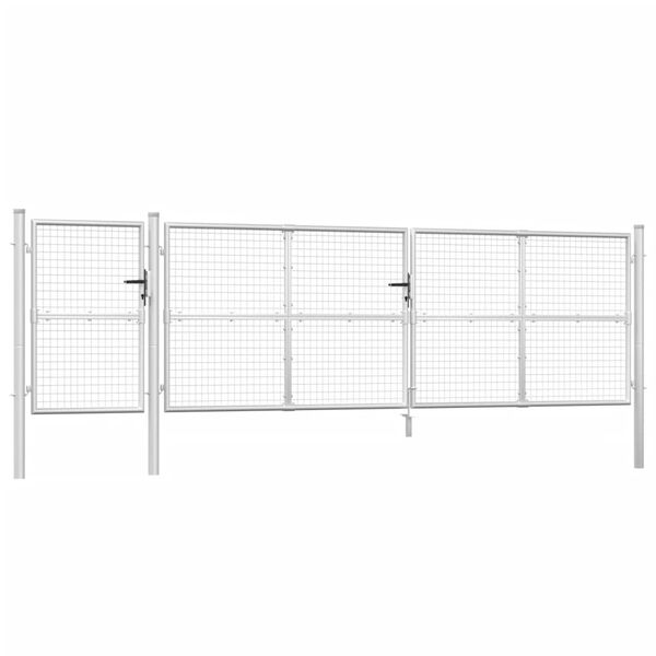 vidaXL Vrtna mrežasta vrata srebrna 500 x 125 cm pocinkano jeklo