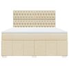 vidaXL Box spring postelja z vzmetnico krem 180x200 cm blago