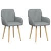 vidaXL Jedilni stoli 2 pcs Blago Svetlo siva 56,5 x 50 x 87,5 cm