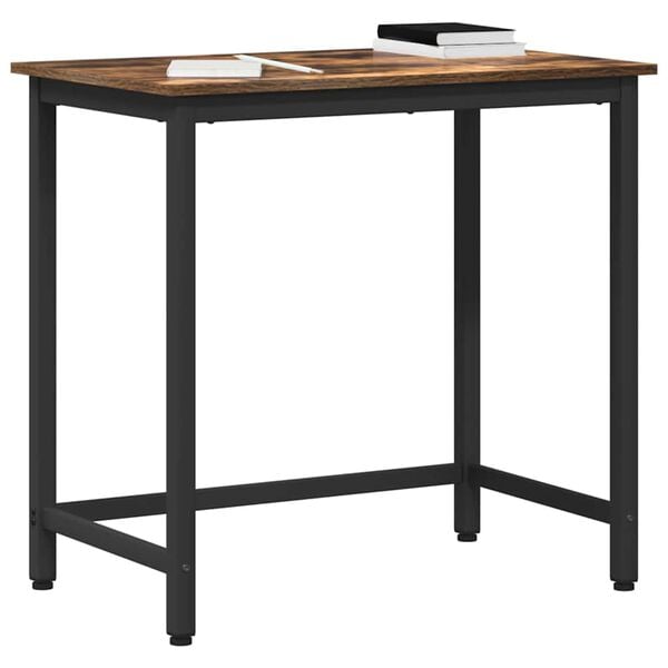 vidaXL miza Dimljeni oreh 100 x 50 x 76,5 cm Inženirski les in jeklo