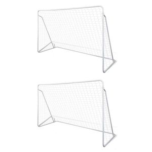 vidaXL Nogometni goli z mrežo jekleni 2 kosa 240x90x150 cm