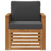 vidaXL Zunanja garnitura za sedenje z blazino Naravna 71 x 63 x 73 cm