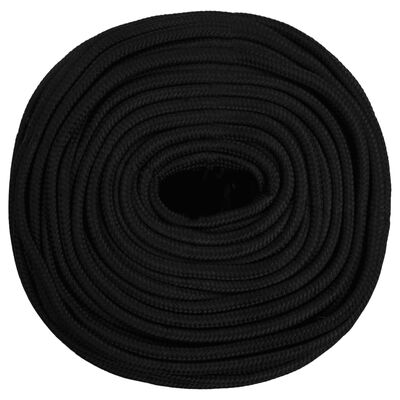 vidaXL Delovna vrv črna 10 mm 50 m poliester