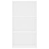 vidaXL Knjižna omara 3-nadstropna bela 60x30x114 cm inženirski les