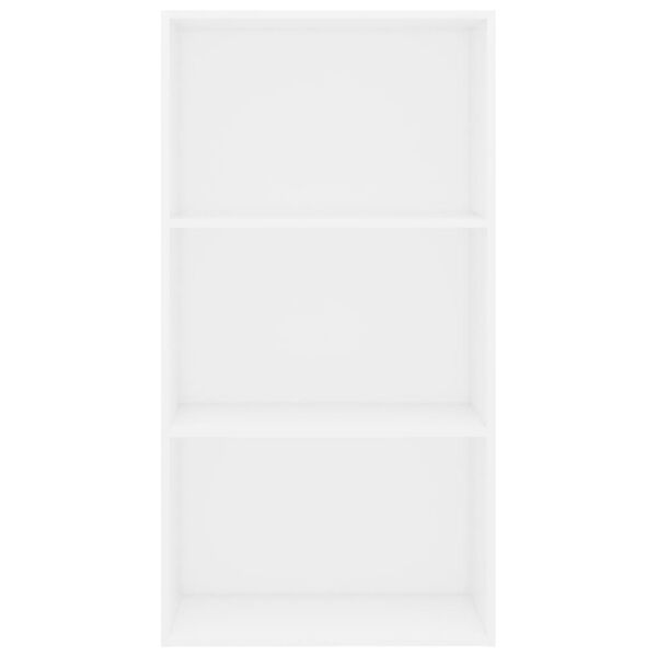 vidaXL Knjižna omara 3-nadstropna bela 60x30x114 cm inženirski les