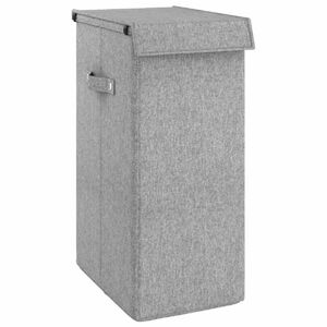 vidaXL Zložljiva ko&scaron;ara za perilo siva 26x34,5x59,5 cm lanena tkanina