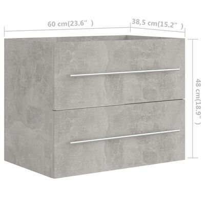 vidaXL Kopalniško pohištvo 2 kosa betonsko sive barve konstruiran les