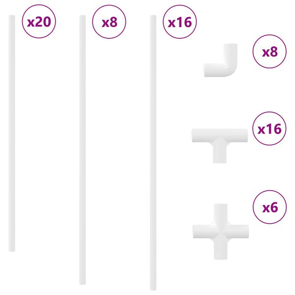 vidaXL PVC Cevi 2 pcs Bela 12,2 x 1,8 x 500 mm PP in PE