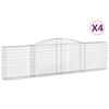 vidaXL Obokane gabion ko&scaron;are 4 kosi 400x30x100/120 cm pocinkano železo