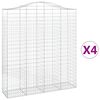 vidaXL Obokane gabion ko&scaron;are 4 kosi 200x50x220/240 cm pocinkano železo