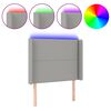 vidaXL LED posteljno vzglavje svetlo sivo 103x16x118/128 cm blago