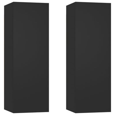 vidaXL TV omarica 2 kosa črna 30,5x30x90 cm iverna plošča