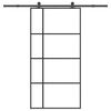 vidaXL Drsna vrata z opremo 102,5x205 cm ESG steklo in aluminij