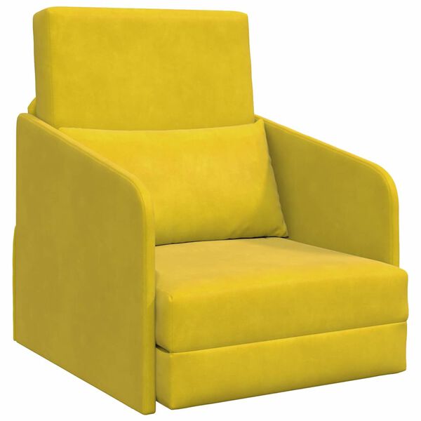 vidaXL Sofa postelja Rumena 65 x 80 x 83 cm Žamet