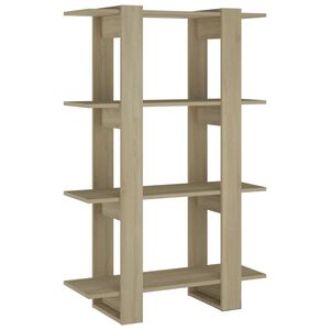 vidaXL Knjižna omara/pregrada sonoma hrast 80x30x123,5 cm