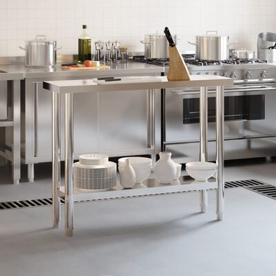 vidaXL Kuhinjska delovna miza 110x30x85 cm nerjaveče jeklo