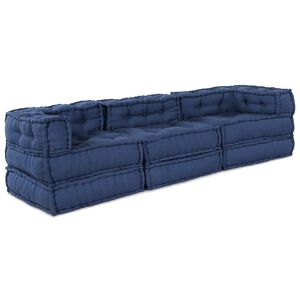 vidaXL Modularna sedežna enota Blago Indigo 210 x 70 x 56 cm