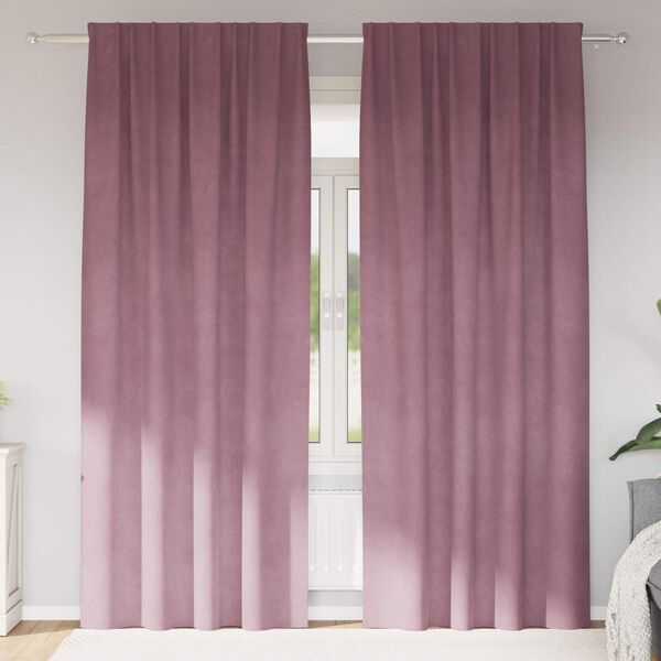 vidaXL Zatemnitvene zavese 2 pcs Temno roza 140 x 245 cm Žamet