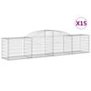 vidaXL Obokana gabionska ko&scaron;ara 15kosov 300x50x60/80 cm cinkano železo