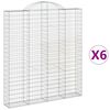 vidaXL Obokane gabion ko&scaron;are 6 kosi 200x30x220/240 cm pocinkano železo