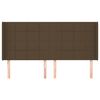 vidaXL Vzglavje z u&scaron;esi temno rjavo 203x16x118/128 cm blago