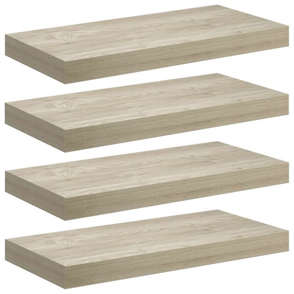 vidaXL Stenske police 4 kosi barva hrasta 50x23x3,8 cm MDF
