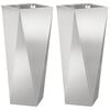 vidaXL Cvetlično korito 2 pcs srebrna 30 x 30 x 75 cm Nerjaveče jeklo