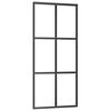 vidaXL Drsna vrata z opremo ESG steklo in aluminij 90x205 cm