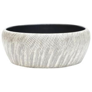 vidaXL Nadpultni umivalnik črn in siv okrogel &Phi;41x14 cm keramika