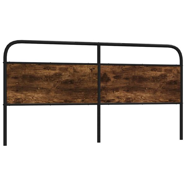 vidaXL Posteljno vzglavje dim. hrast 200 cm jeklo in inž. les