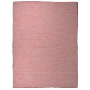 vidaXL Zunanja preproga plo&scaron;čato tkanje 120x170 cm rdeča