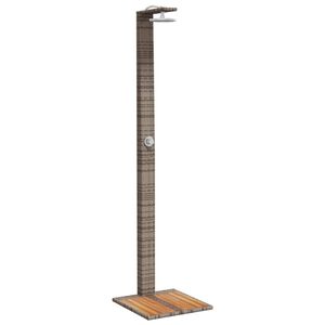 vidaXL Zunanji tu&scaron; siv 50x55x224 cm poli ratan in akacijev les