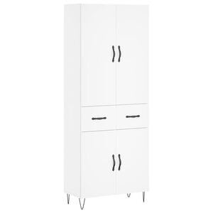 vidaXL Visoka omara bela 69,5x34x180 cm inženirski les