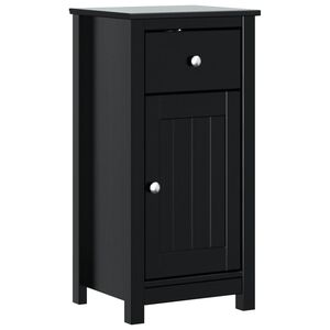 vidaXL Kopalni&scaron;ka omarica BERG črna 40x34x80 cm trdna borovina