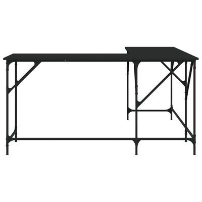 vidaXL Pisalna miza črna 149x149x75 cm inženirski les