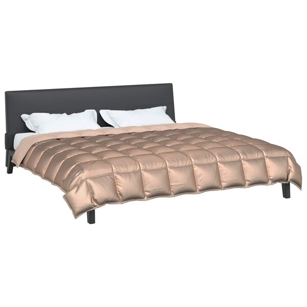 vidaXL Zimska posteljnina Zlata 220 x 240 cm Satin in mikrovlakna