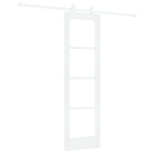 vidaXL Drsna vrata ORKDAL 61 x 198,5 cm Trden borov les in steklo Bela