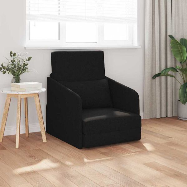 vidaXL Sofa postelja Črna 65 x 80 x 83 cm Žamet