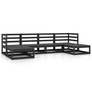 vidaXL Vrtna sedežna garnitura 6-delna trdna borovina