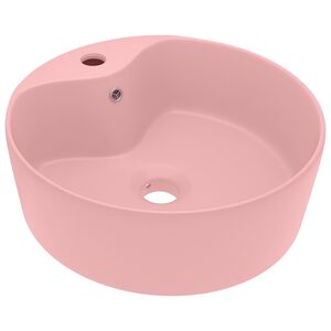 vidaXL Razko&scaron;en umivalnik mat roza 36x13 cm keramičen