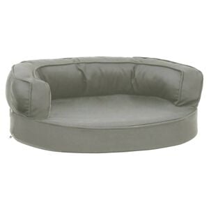 vidaXL Ergonomska pasja postelja 60x42 cm videz platna siva
