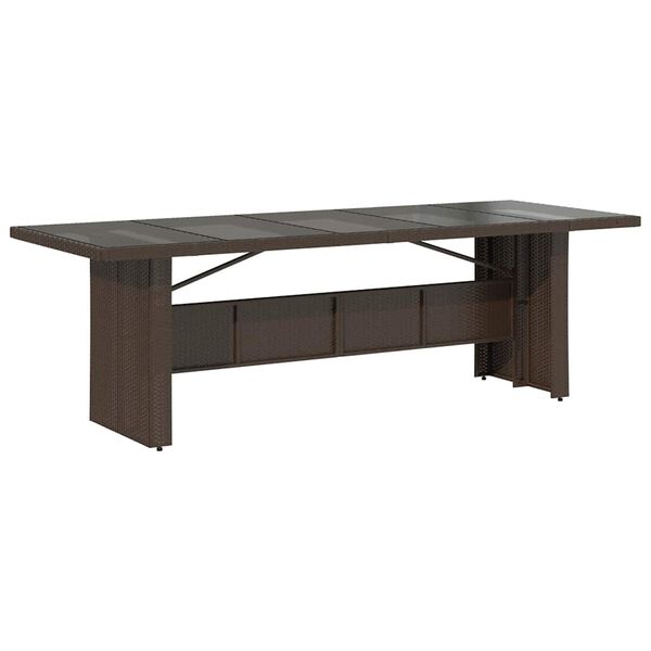 vidaXL Vrtna bistro garnitura 11-delna z blazinami rjav poli ratan