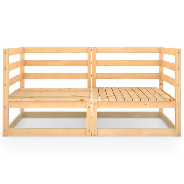 vidaXL Vrtni kavč dvosed trdna borovina